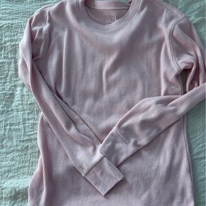 Pink Ribbed Long Sleeve Top